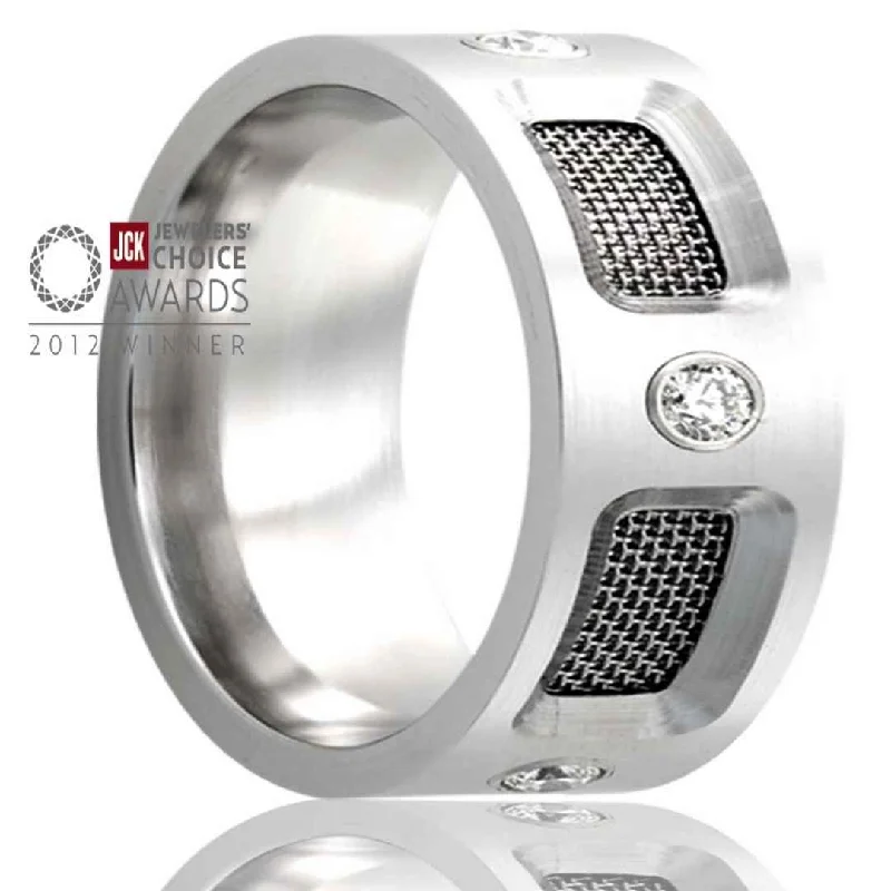 ROSS | Men's Cobalt Wedding Ring | Mesh Screen | Diamond | 8mm