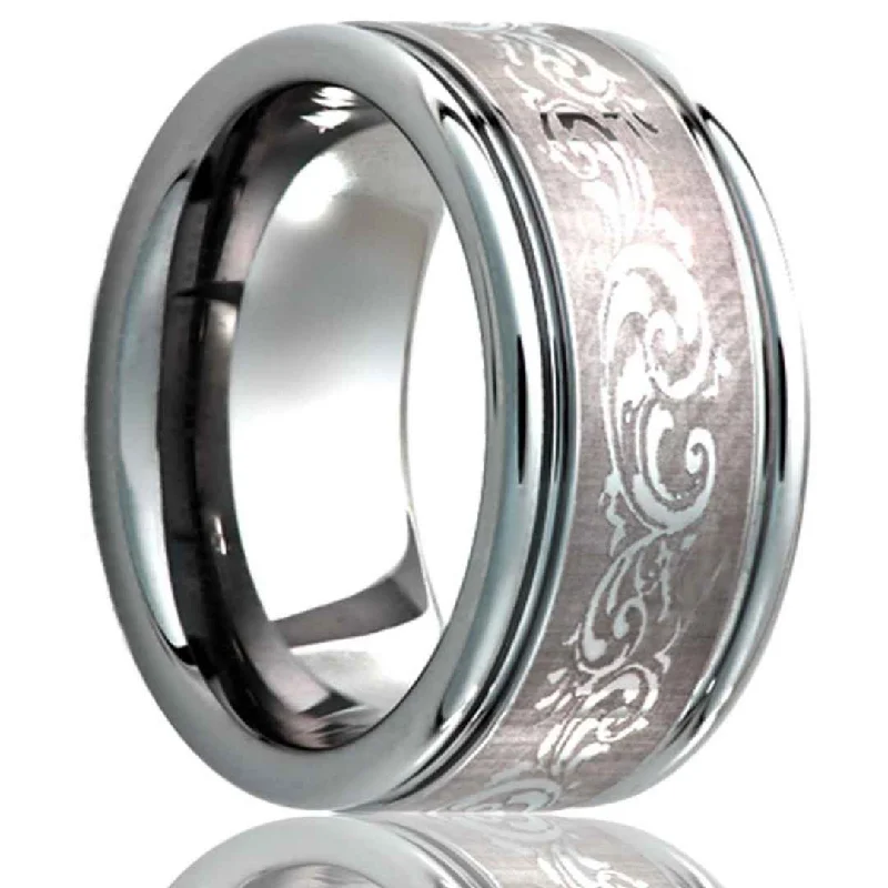 RUSSEL | Men's Tungsten Wedding Ring | Laser Engraved | 6mm & 8mm