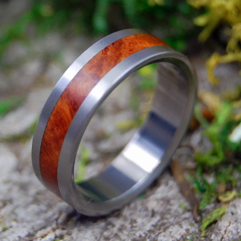 Satin Amboyna | Men's Amboyna Wood Wedding Ring