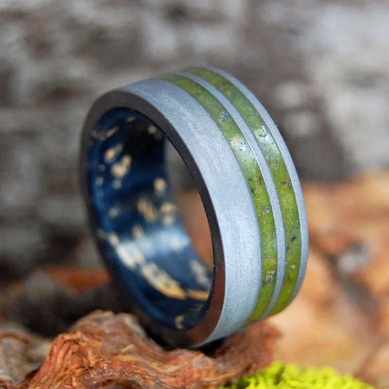 Savage Soul | Men's Box Elder Wood, Marijuana & Titanium Wedding Ring