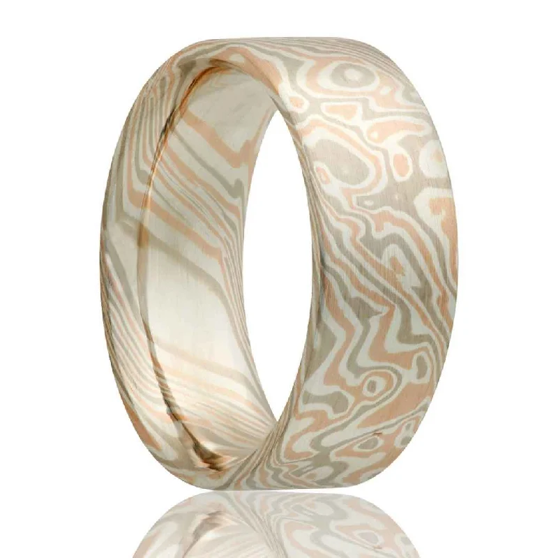 SNOW | Men's Mokume Gane Wedding Ring | 6mm & 8mm