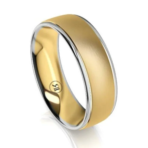 The Ashton Yellow and White Gold Edged Wedding Ring