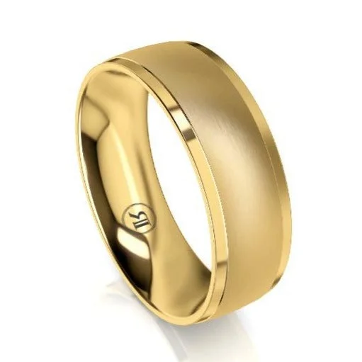 The Dunkirk Yellow Gold Bevelled Wedding Ring