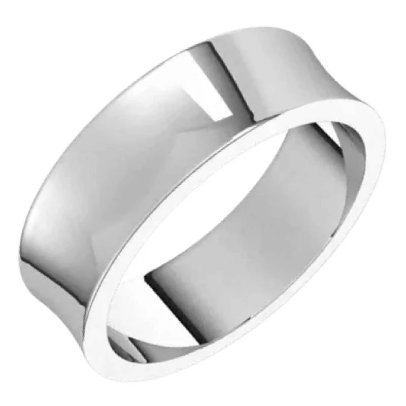 WATERS | Men's Concave Wedding Ring | 14K Gold | Platinum | 6mm