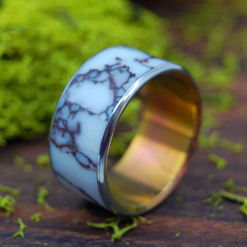 Wild Horse At Sunset | Men's Wild Horse Jasper Stone & Titanium Wedding Ring