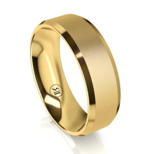 The Vanguard Yellow Gold Bevelled Wedding Ring